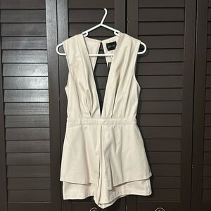 DO + BE beige faux leather romper